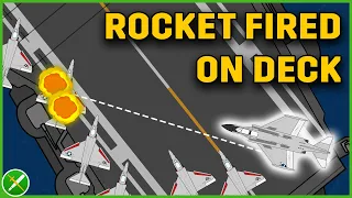 F4 Phantom Misfires on Crowded Flight Deck - Fire on USS Forrestal Animated