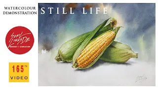 watercolor painting tutorial | watercolor demonstration | still life | sweetcorn  | Sunil Linus De