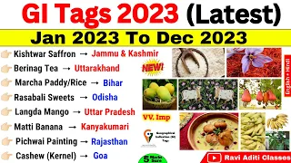 GI Tags 2023 Current Affairs | GI Tags of india 2023 | Jan To December 2023 | State Wise Gk Tag