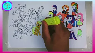 Coloring Pages MY LITTLE PONY vs EQUESTRIA GIRLS/How to color My Little Pony/Easy Drawing Tutorial🦄c