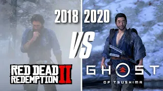 Red Dead Redemtion 2 vs Ghost of Tsushima - Details and Physics Comparison