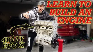 How To Build a 700HP Car Engine from Scratch! (4B11T Evo X)