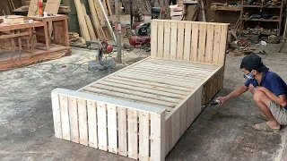 Woodworking - Amazing How To build A Single Bed Easy To Using From the Pallet Extremely simple
