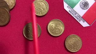Moneda 5 pesos Mexico 1985-1988