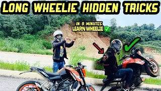 Hidden Tricks For Long Wheelie 💯|| Learn Wheelie In Just 9minutes ✅ || First time on YouTube