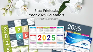 Free Download: 55 Colorful 2025 Calendar Designs In Vector & Pdf Formats | 123FreeVectors