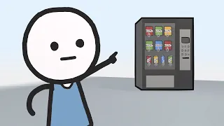 stick person finds vending machine