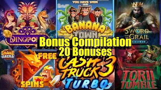 Bonus Compilation On New Games + Relax Gaming Buys + Cash Truck 3 Super, 20 Bonuses in Total