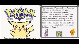 Encounter table manipulation with expanded party/Super Glitch (Pokémon Yellow)