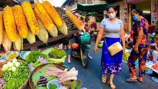 Cambodian Market Street Food - Walk Around Orussey Market Fresh Food Phnom Penh
