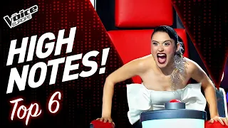 Jaw-Dropping HIGH NOTES on The Voice! | TOP 6