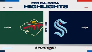 NHL Highlights | Wild vs. Kraken - February 24, 2024