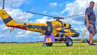 GIANT MI-24 RC TURBINE HELICOPTER! RUSSIAN SUPERHIND FLIGHT DEMONSTRATION