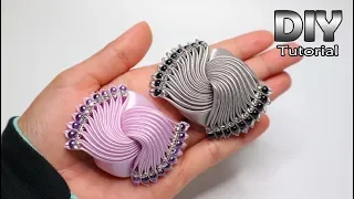 DIY - Tutorial Kanzashi Galaxy Satin Ribbon | Elegant Brooch | Gurita manja | How to make Flower