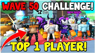 WAVE 50 CHALLENGE WITH THE TOP 1 PLAYER In Punch Simulator Roblox Game! OP HUGE WITCH SECRET PET!