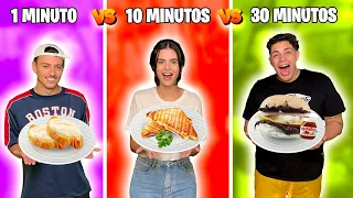 1 MIN VS 10 MIN VS 30 MIN!!! QUEM FAZ O MELHOR LANCHE