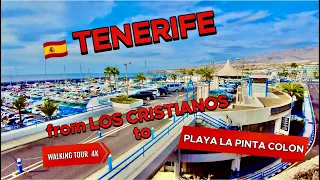 Spain 🇪🇸Tenerife. Long walking tour 4K on beaches from Los Cristianos to Playa la Pinta Colon