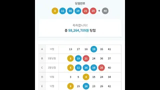 로또 1007회 2등 당첨 ㅡ 20억  될뻔 했어요.