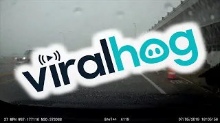 Sign Slams Car in High Winds || ViralHog