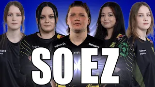 S1mple Plays With Pro Girls! Domination on FACEIT 😈