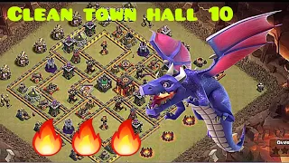 اقوي وأفضل استراتيجية هجوم جوي مسح تاون ١٠ كلاش اوف كلانسBest strategy clean town 10 clash of clans