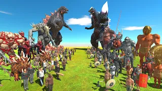 TEAM GOJIRA GODZILLA VS TEAM SPACE GODZILLA - Animal Revolt Battle Simulator