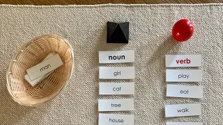 MONTESSORI GRAMMAR - Noun Vs Verb Sorting Cards for Kindergarten