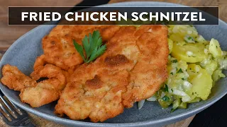 Chicken SCHNITZELS & German Style Potato Salad
