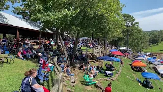 Spectators at the National Championship Chuckwagon Races in Clinton, Arkansas