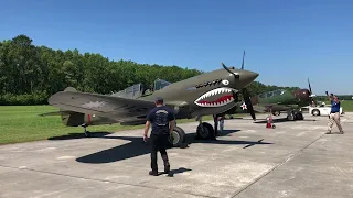 Curtiss P-40 Warhawk start-up and take off | Military Aviation Museum