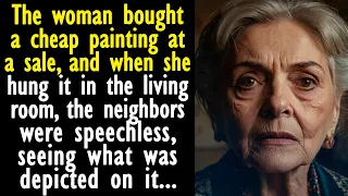 The woman bought a cheap painting at a sale, and when she hung it in the living room, the neighbors