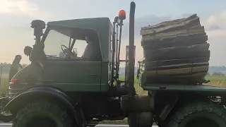 Unimog 406 Sound beim Holzbündel fahren