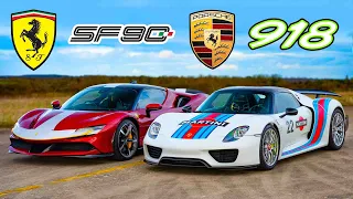 Ferrari SF90 vs Porsche 918 Spyder: ARRANCONES