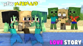 Monster School || CUTE ZOMBIE MERMAID +NEW MERMAID (LOVE STORY) *PART 1* || Minecraft Animation