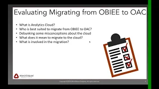 MindStream Webinar - Evaluating OBIEE Deployments...Migrating to Oracle Analytics Cloud