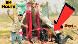 Living 24 Hour in Desi Hut {Jopadi } widh Pitbull Dog - Challenge