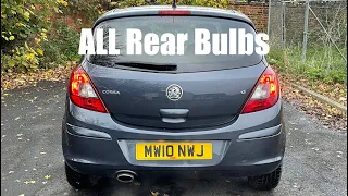 Vauxhall Corsa D 5 Door ALL Rear Bulbs - Rear Light Removal - How To DIY - Brake Tail Fog Reverse