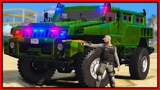 GTA 5 Roleplay - FAKE TEN TON MILITARY COP CAR TROLLS COPS | RedlineRP