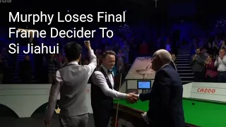 KBV-394 Murphy Loses Final Frame Decider to Si Jiahui At The 2023 World Snooker Championship.