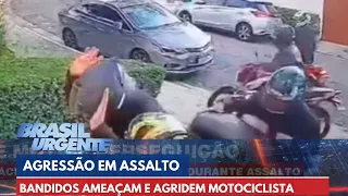 Vítima tem capacete arrancado da cabeça durante roubo de moto | Brasil Urgente