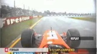 Michael Schumacher Wet Onboard Camera in Albert park 2002