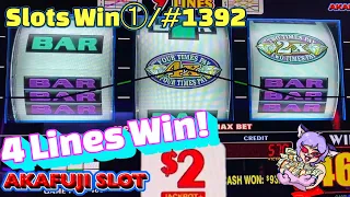 Slots Win ① Double 3x4x5 Diamond Slot 9 Lines, Jackpot Triple Strike Slot YAAMAVA 赤富士スロット カジノ勝利①