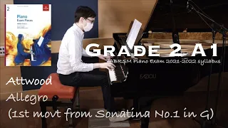 Grade 2 A1 | Attwood - Allegro | ABRSM Piano Exam 2021-2022 | Stephen Fung 🎹