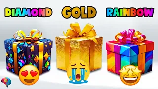 Choose your gift 🎁💝🤩🤮|3 gift box challenge|2 good & 1 bad||Diamond, Gold & Rainbow #giftboxchallenge