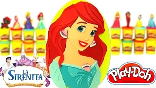 Huevo Sorpresa Gigante de Ariel de la Sirenita en Español de Plastilina Play Doh