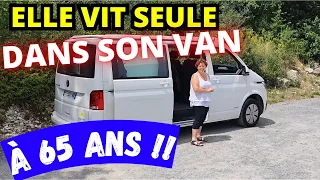 Cette MAMIE, VIT SEULE dans sa GROSSE VOITURE ! un VAN aménagé Volkswagen t6 | (même l'hiver) #libre