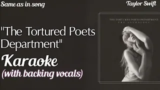 Karaoke | The Tortured Poets Department Taylor Swift (with backing vocals) (same as in the song)