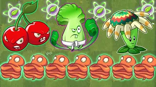 PvZ 2 Challenge - What Plant Max Level Can Defeat 7 Octopi Using Only 1 Plant Food?