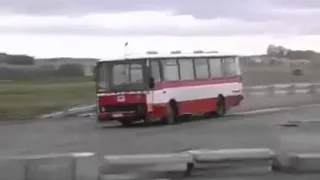 Guy Captured Crash Barrier Test with a Bus goes wrong on Video