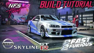 Need For Speed Heat Brian's Skyline GTR r34 Build Tutorial + Tribute! (2fast2furious) | Hesavage